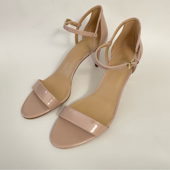 Michael Kors Nude Open Toe Pumps M Ankle Strap Stiletto Heels Womens  Shoes